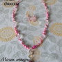                                  Parure collana e orecchini con perle rosa e pendente murrina