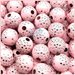Lotto 25 perle acrilico 8 mm pavè di strass ROSA