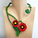 Collana girocollo con fiori Papavero earrings, peline, handmade, jewel, accessories,gift ideas, anniversary, holidays