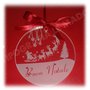 Pallina "Buon Natale " in plexiglass trasparente. Incisione e taglio laser