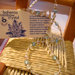 Collana con cristalli di Boemia trasparente e azzurri e perline dorate