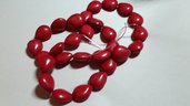 Perle perline rosse con venature 14 x 12 mm Matrimonio Accessori sposa Nozze