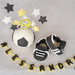 Cake topper calcio squadra del cuore juve, pallone da calcio, scarpette da calcio, stelle con nome