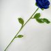 Rosa blu all'uncinetto - stelo 40 cm