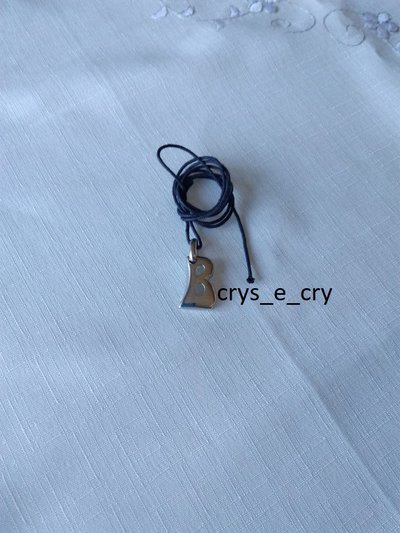 collana con ciondolo lettere .B. INIZIALE ALFABETO colore argento collana con ciondolo lettere .B. INIZIALE ALFABETO colore argento