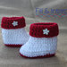 scarpine invervali /stivaletti neonato neonata bianchi e rossi uncinetto
