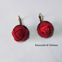 Orecchini di raso rose rosse 1