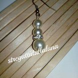 Orecchini Mimì Victoria in Oro Bianco con Perle Bianche