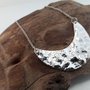 Collana con Luna martellato in Ottone e acciaio - WSN02