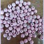 Lotto 25 perle acrilico 8 mm con strass ROSA