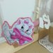 Cerchietto capelli Bambina con fiocco immagini cartoni animati e nome. Glitter Colori personalizzabili. Gatto 