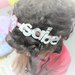 Cerchietto capelli Bambina con fiocco immagini cartoni animati e nome. Glitter Colori personalizzabili. Gatto 