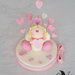 Cake topper angelo con cuore base fiorellini fiocco e pioggia di curicini