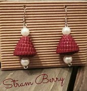 Orecchini donna-pendenti di carta-orecchini rossi-orecchini eco friendly-orecchini di carta-idea regalo donna