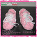 SCARPINE DA CULLA NEONATO BIMBA SPORTIVE STILE ADIDAS ROSA PERSONALIZZABILI