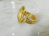 Anello wire,anello a spirale,gioielli minimal,gioielli alluminio,regalo donna,gioielli donna,anello fatto a mano,anello dorato