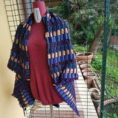 Scialle grande in lana multicolore