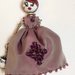 Collana dolls di ceramica di Deruta e vestito di seta viola e swaroski