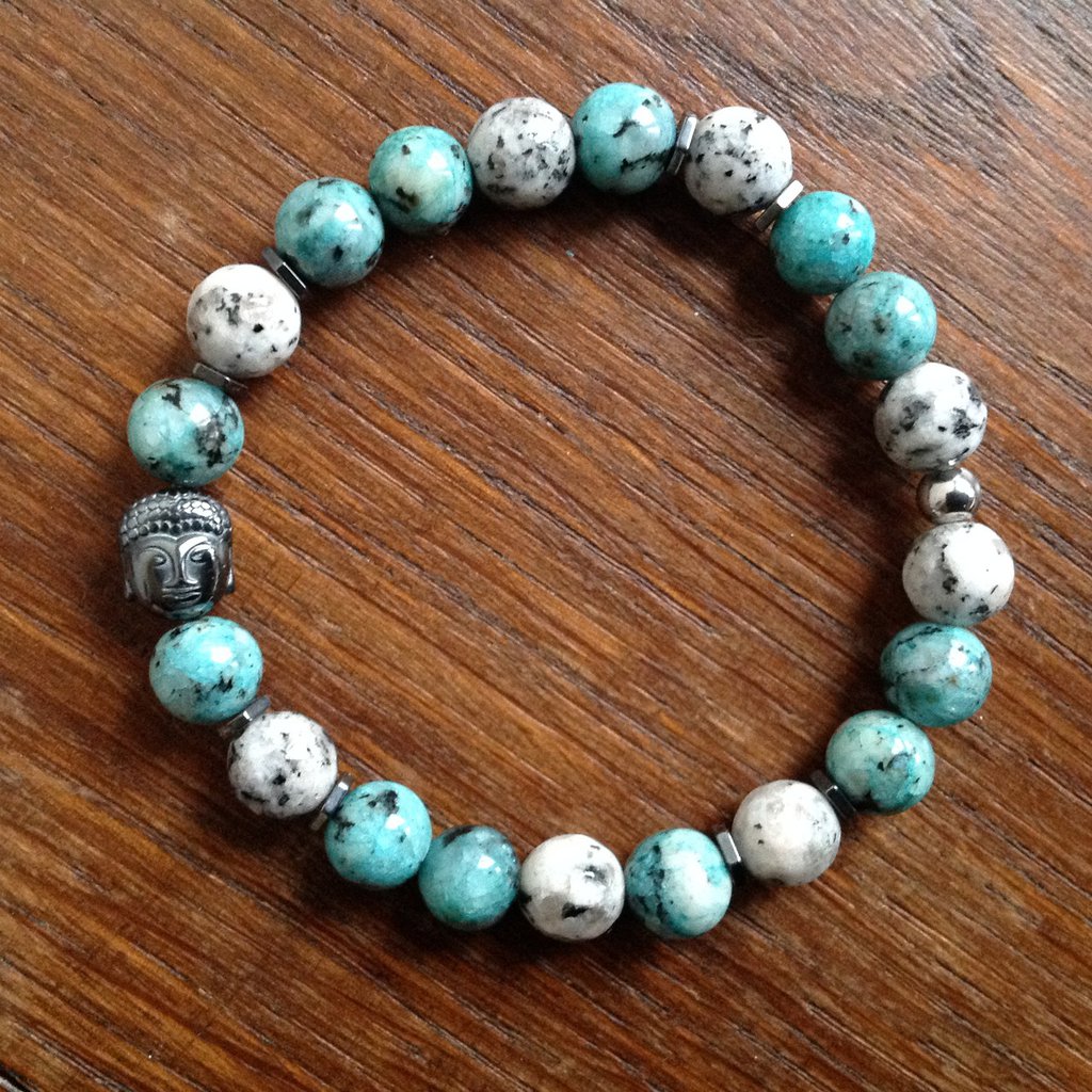 Bracciali Uomo Bracciale Unisex Portonovo Con Pietre Naturali E Dettagli Argentati Ref