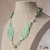 Elegante Collana donna in stoffa verde acqua e bianca pietre dure porcellana 