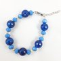 Bracciale blu denim con perle di agata e cristalli di boemia, idea regalo per lei, compleanno, anniversario, moglie, fidanzata, amica, mamma