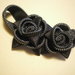 Fascia - Black iridescent zipper flower