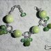 Bracciale verde regolabile Porcellana agata cristalli verdi alluminio diamantato