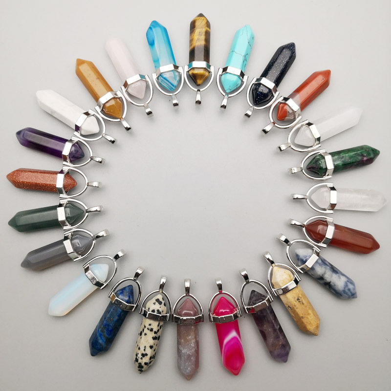 Collana pendente mela di ametista, Collana ciondolo pietra dura, Gioielli in acciaio inox per uomo e donna - Italia