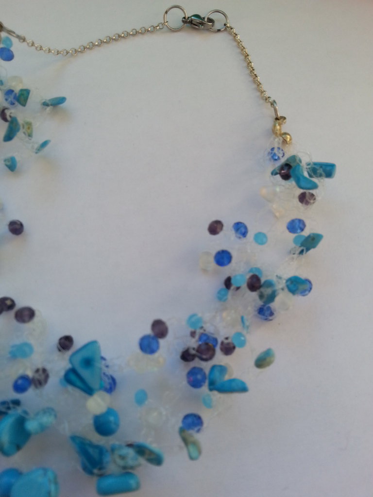 Isola Bella Collana 20000593 Merletti Ventaglio Azzurro