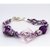 Bracciale con perle viola e rosa fatto a mano