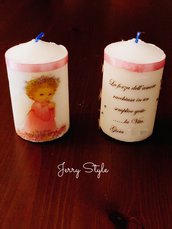 Bomboniera idea regalo candela personalizzata matrimonio battesimo compleanno comunione