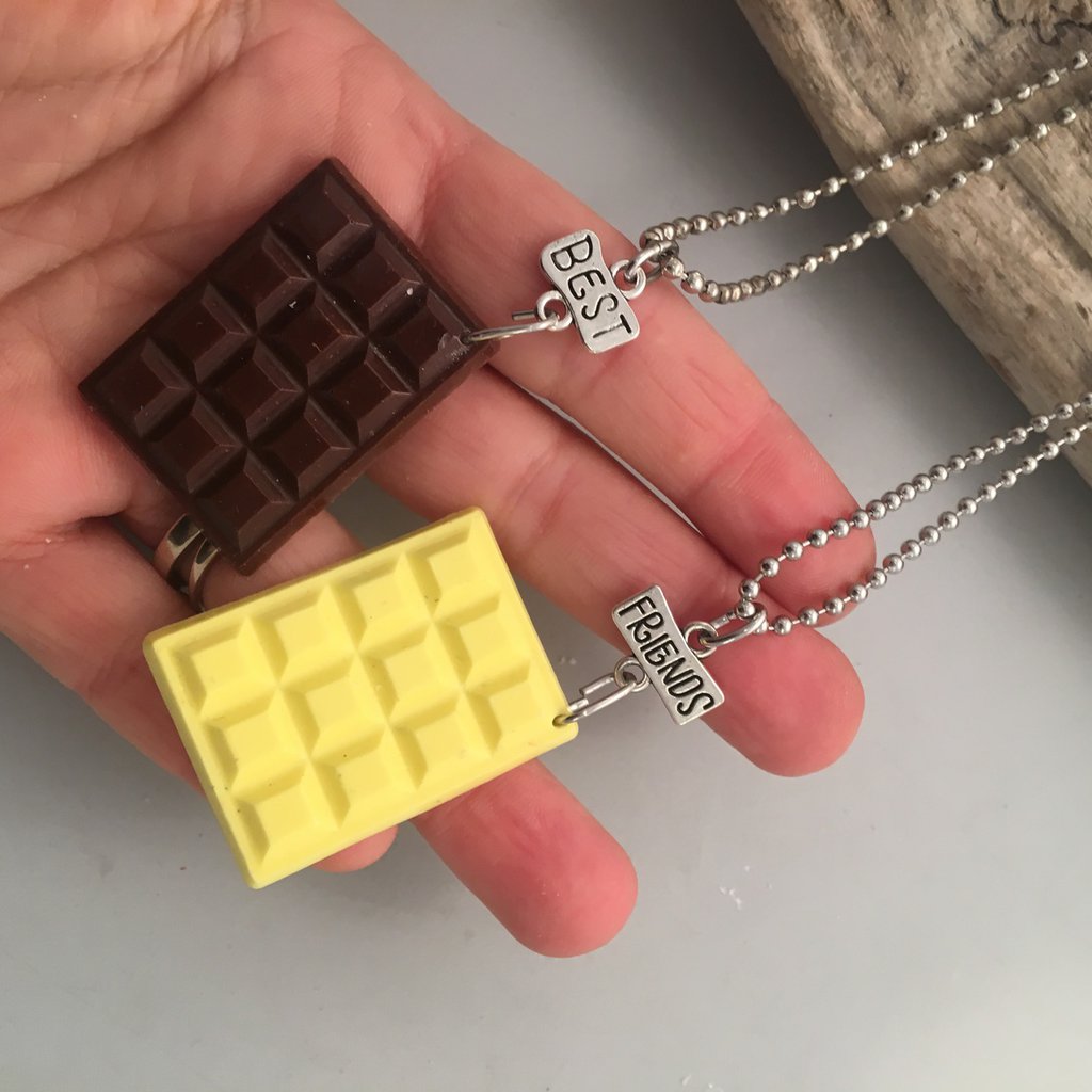 Collane Amicizia Hamburger E Patatine - Set 2 Pezzi Per Migliori Amiche