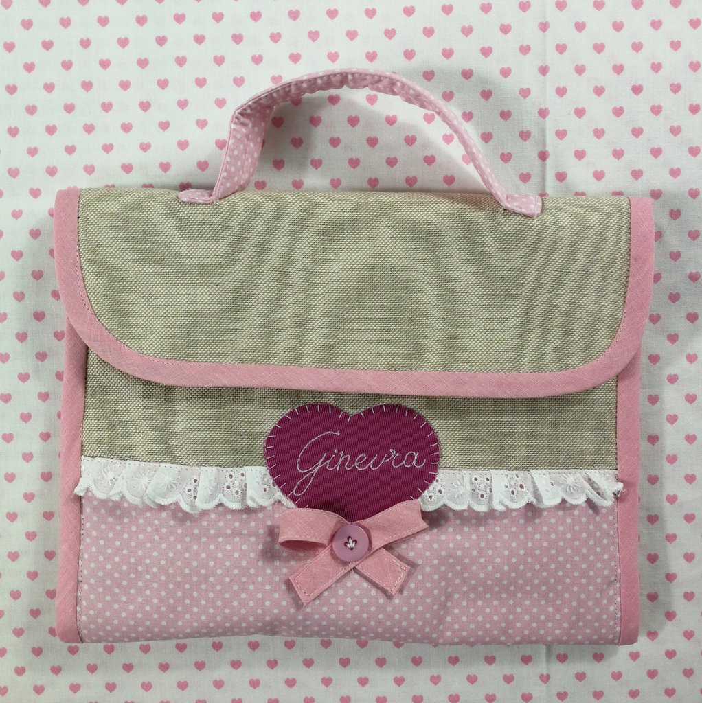 Organizer Portatile Per Pannolini Neonato Rosa - Caddy Multifunzione Con Scomparti E Manici Per Salviette E Accessori - 4