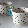 Tazza in ceramica decoro pois - Tazza da thè artigianale - Tazza Polka Dot Decoro pois - regalo originale -  idea regalo