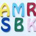 Lettere alfabeto in feltro altezza 5cm in diversi colori