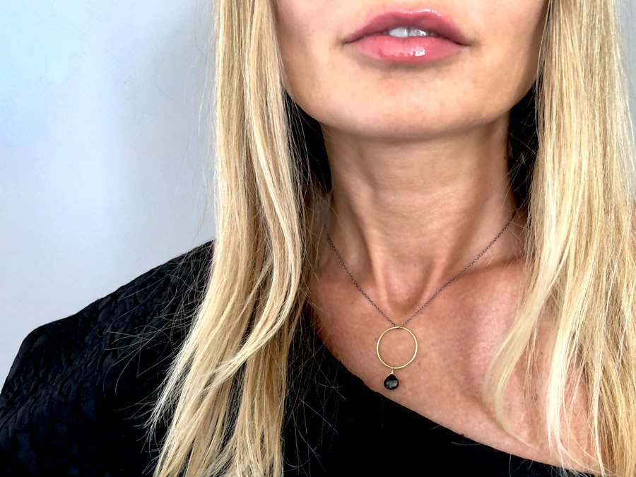 Collana Fatta A Mano Con Perline Di Spinello Nero Naturale E - Foto 4