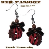 Red Passion Chocolate Long Earrings