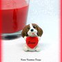 Decorazione con cane cavalier king charles con cuore personalizzato con il nome, idea regalo per san valentino per amanti dei cani