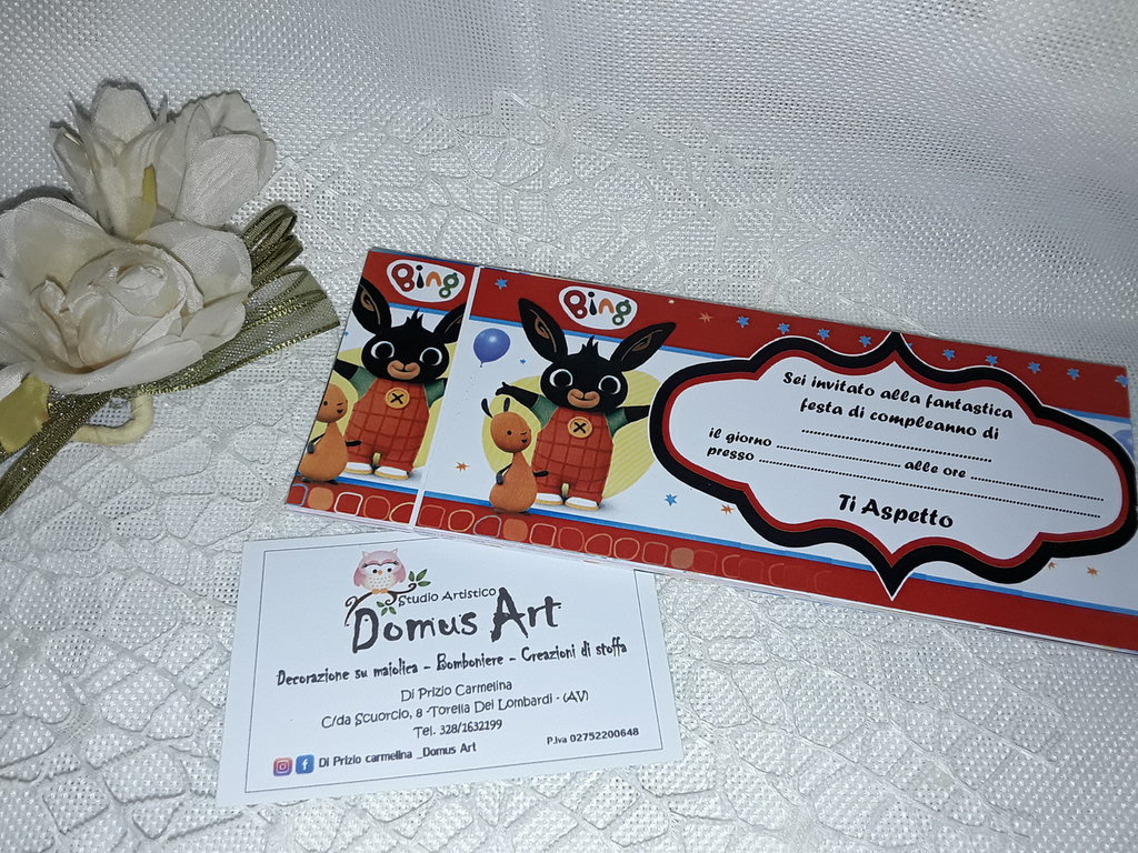 Invito Compleanno Bing 15 Pezzi