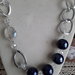 Collana lunga perle di ceramica blu