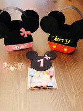 Bustine personalizzate segnaposto caramelle confetti Minnie topolino primo compleanno 