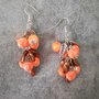 Orecchini pendenti donna arancione e bronzo 