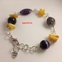 Braccialetti pietre varie  giallo e viola