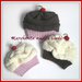 Cappello cupcake fragola/panna - berretto bambina/neonata - lana merino - fatto a mano