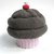 Cappello cupcake fragola/cioccolato - berretto bambina/neonata - lana merino - fatto a mano