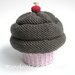 Cappello cupcake fragola/cioccolato - berretto bambina/neonata - lana merino - fatto a mano