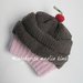 Cappello cupcake fragola/cioccolato - berretto bambina/neonata - lana merino - fatto a mano