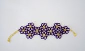 Bracciale fiori viola