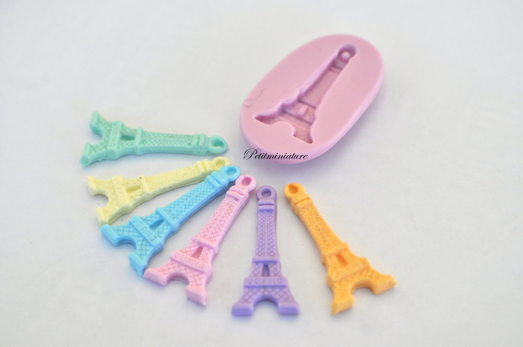 MINFEIDMS Stampo in silicone a forma di Torre Eiffel di Parigi, per cioccolato, fondente, decorazione per torte, cupcake, pasta di zucchero, pasta polimerica
