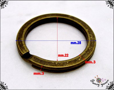 10 anelli portachiavi 35 mm